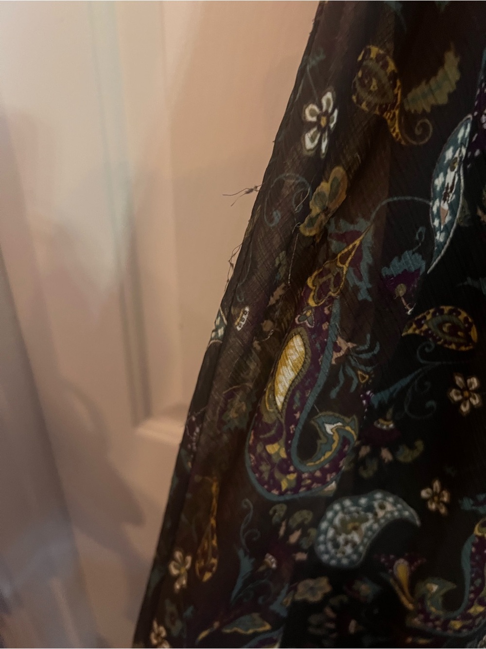 Women's Brown Paisley Chiffon Ruffle Hem Skirted - Picture 6 of 7